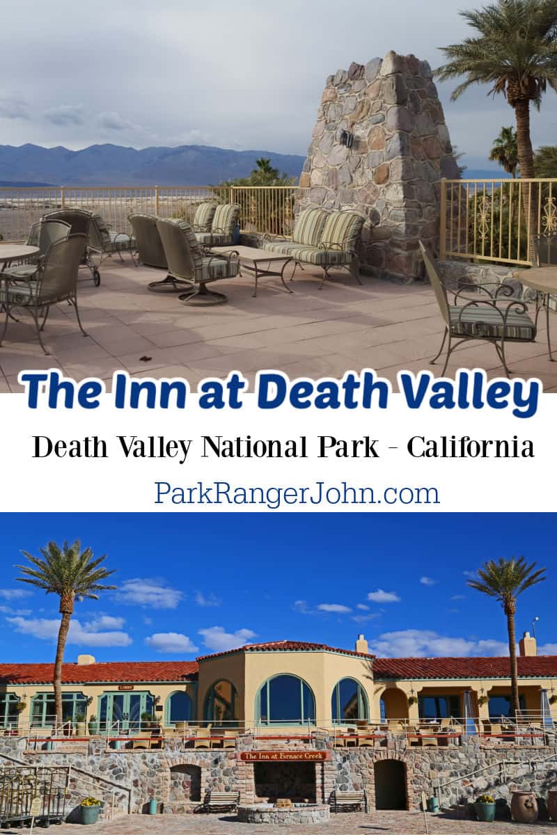 Photo of the Inn at Death Valley with text "The Inn at Death Valley in California by ParkRangerJohn.com"