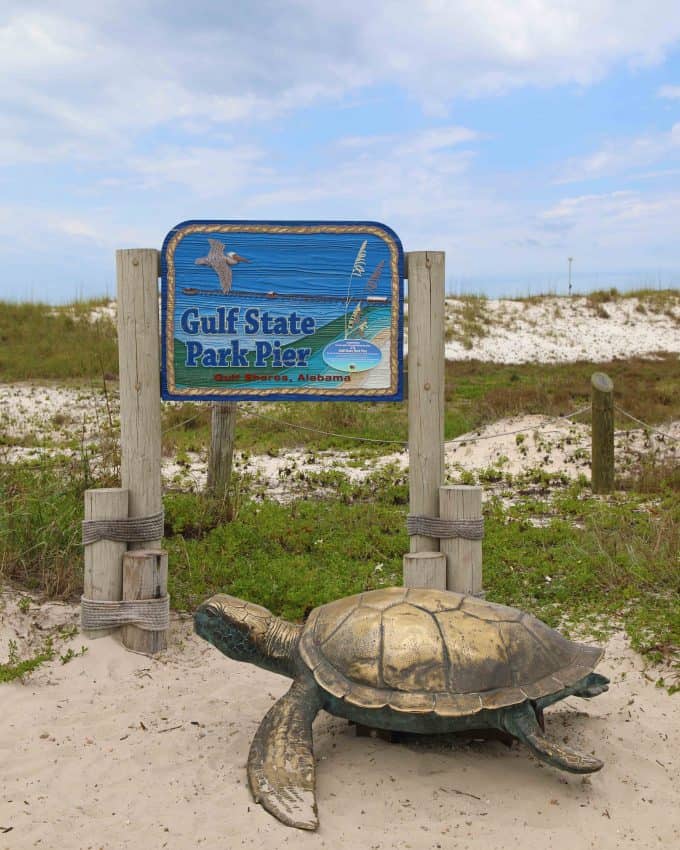 Gulf State Park Pier Sign Gulf Shores Alabama - Park Ranger John