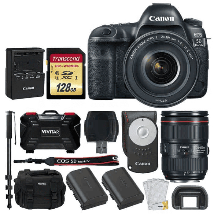 Photo of an Canon 5D mark 4 camera with accessories