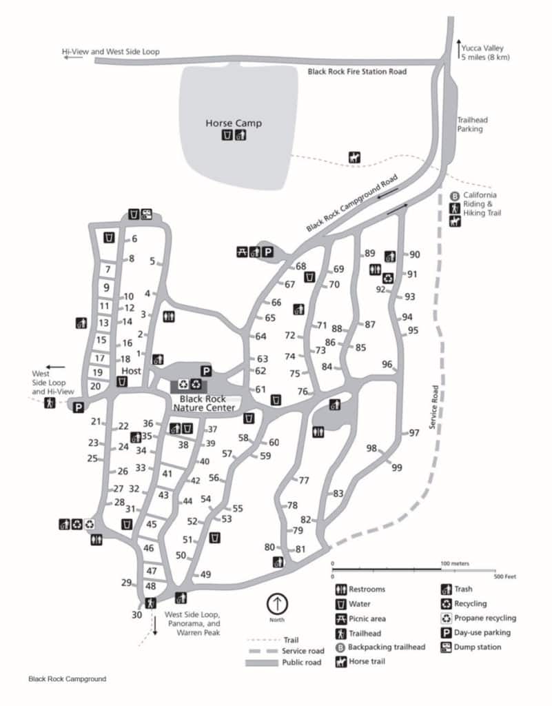 Black Rock Campground Map Joshua Tree National Park