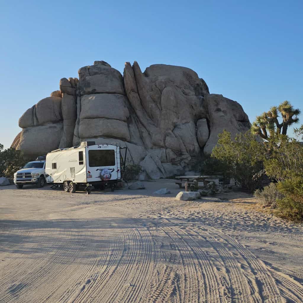 Camping at Belle Campground Joshua Tree National Park in California