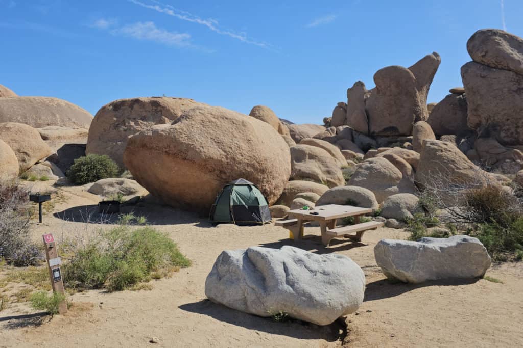 Campsite 9 White Tank Campground in Joshua Tree National Park