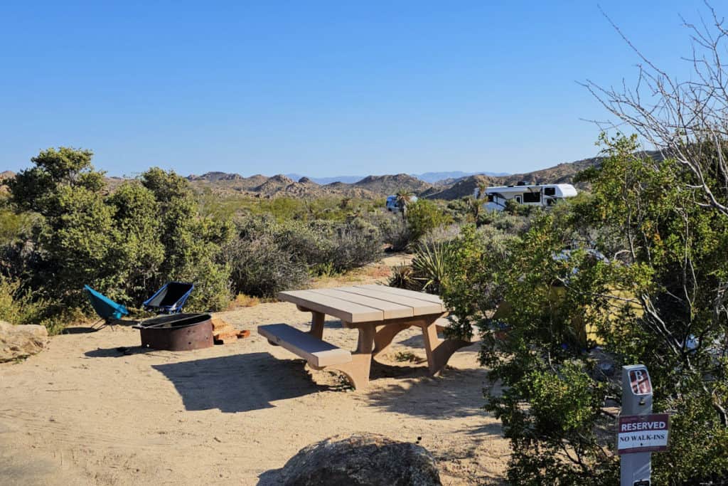 Campsite B11 Cottonwood Campground Joshuua Tree National Park