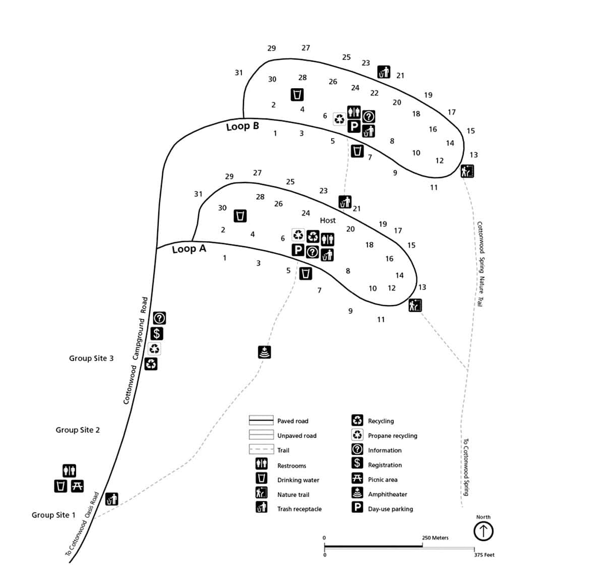 Cottonwood Campground Map Joshua Tree National Park