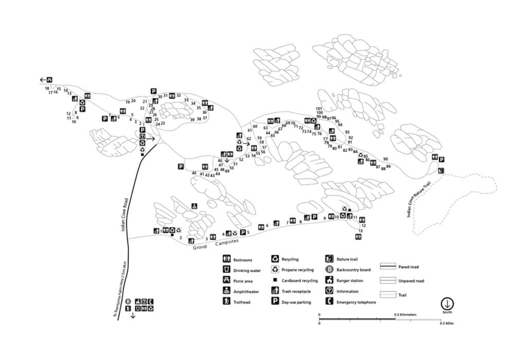 Indian Cove Campground Map Joshua Tree National Park