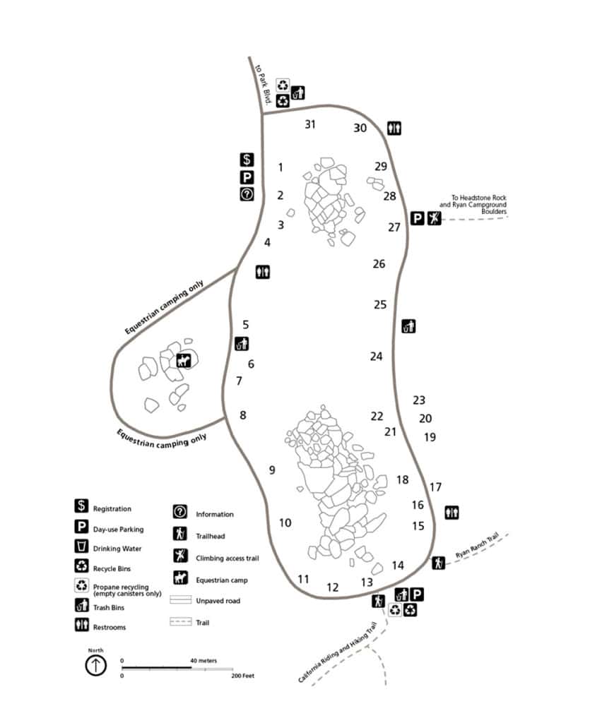 Ryan Campground map Joshua Tree National Park