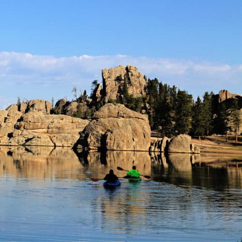 Kayaking on Sylvan Lake in Custer State Park