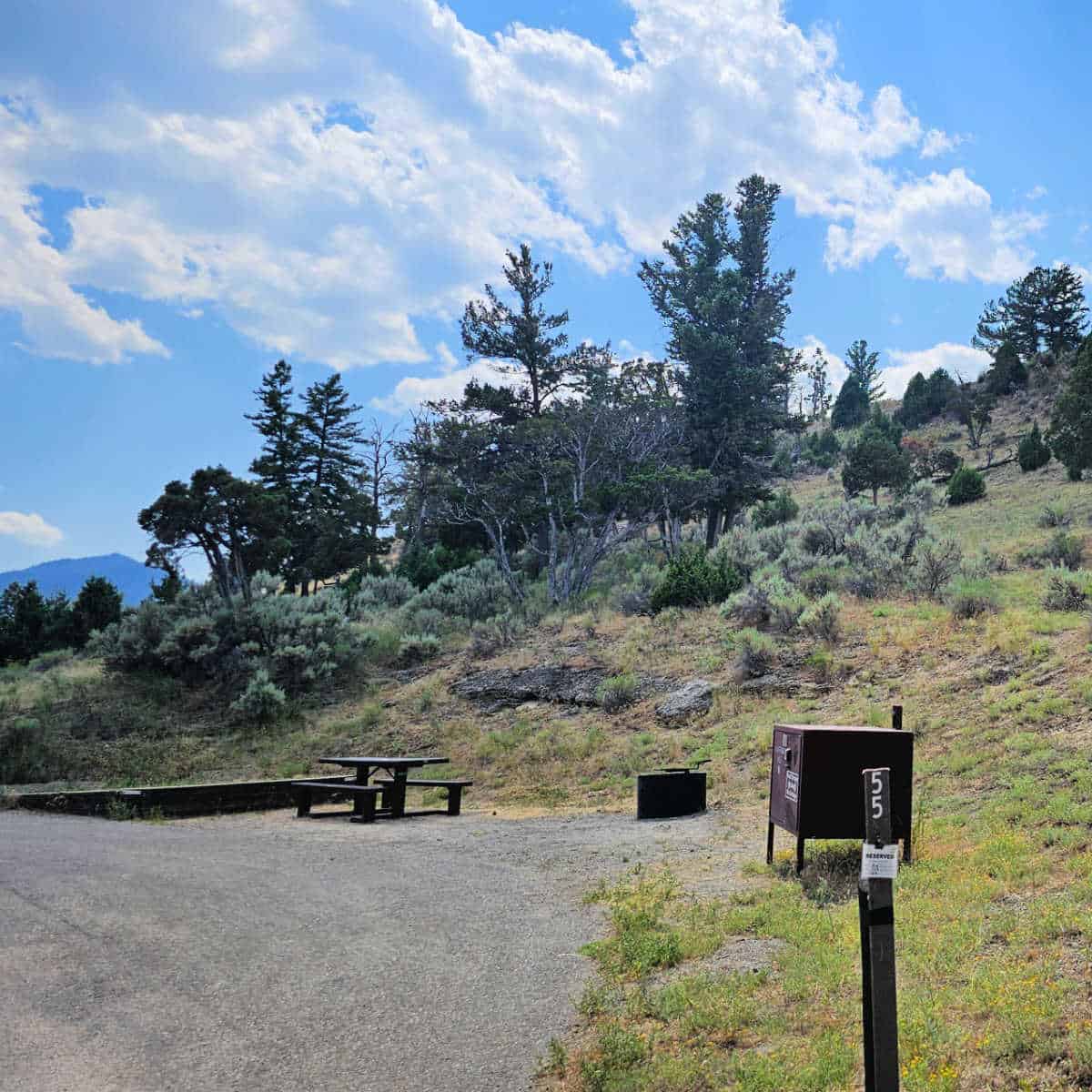 Campsite 55 Mammoth Campground Yellowstone National Park