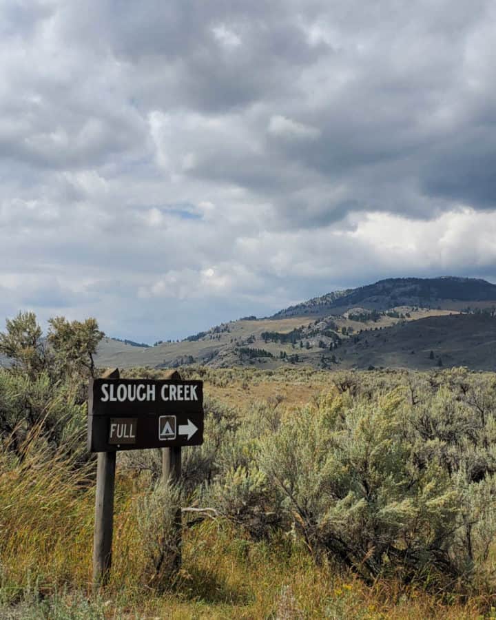 Slough Creek Campground Sign Yellowstone National Park