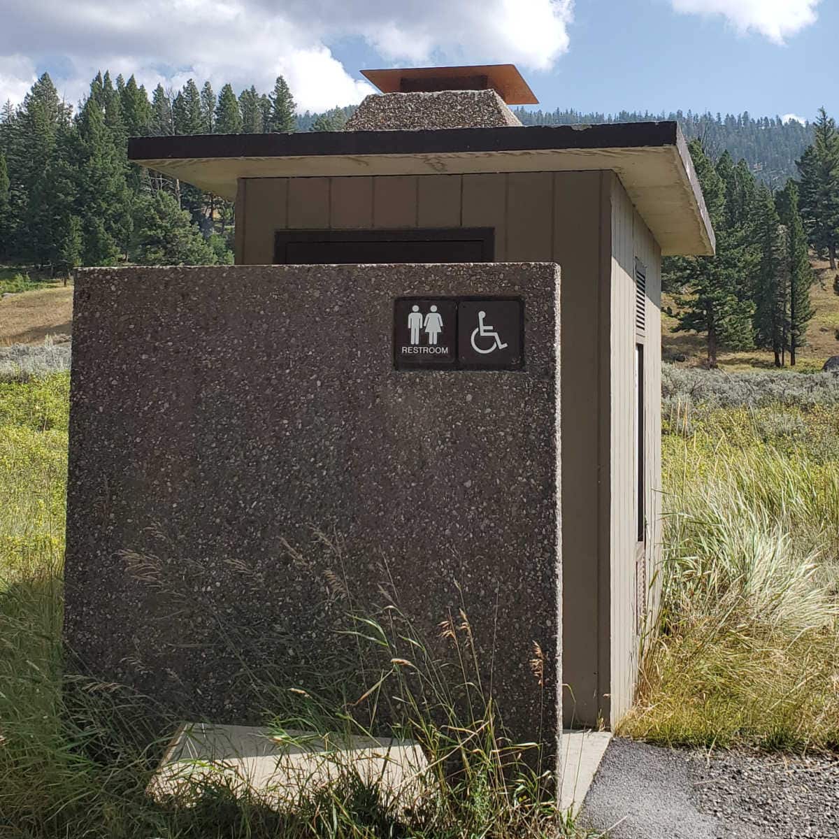 Vault toilets only in Slough Creek Campground Yellowstone National Park
