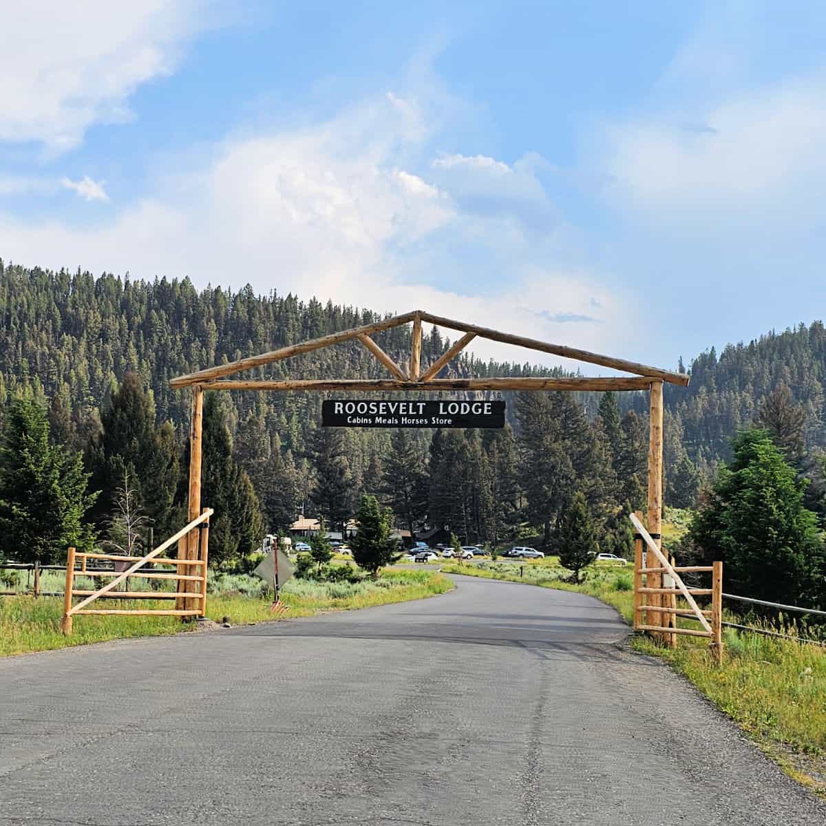 Entrance to Roosevelt Lodge at Yellowstone National Park