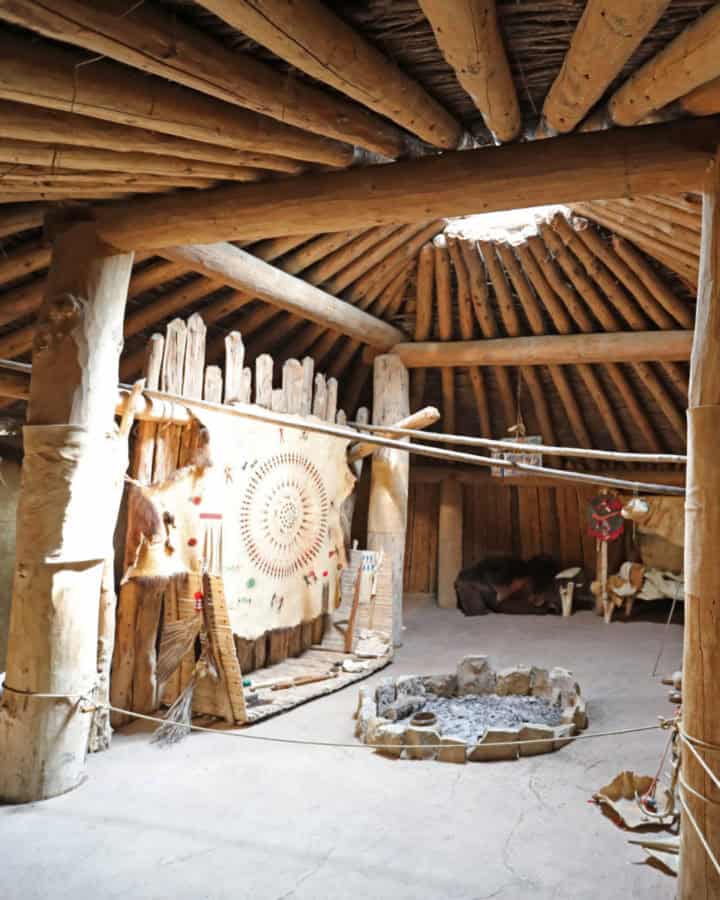 Inside view of Earthlodge at Knife River Indian Villages NHS North Dakota