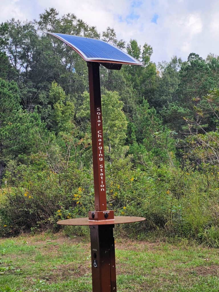 Solar Charging Station at Longleaf Campground Congaree National Park