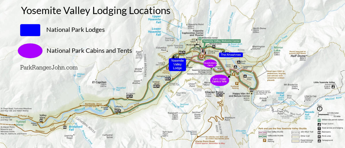 Yosemite Valley Lodging Map 