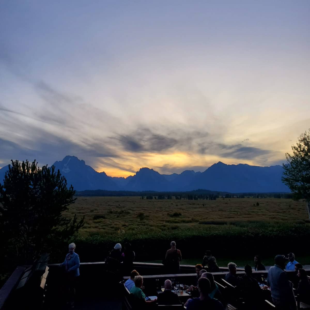 Back deck of Jackson Lake Lodge at Grand Teton National Park