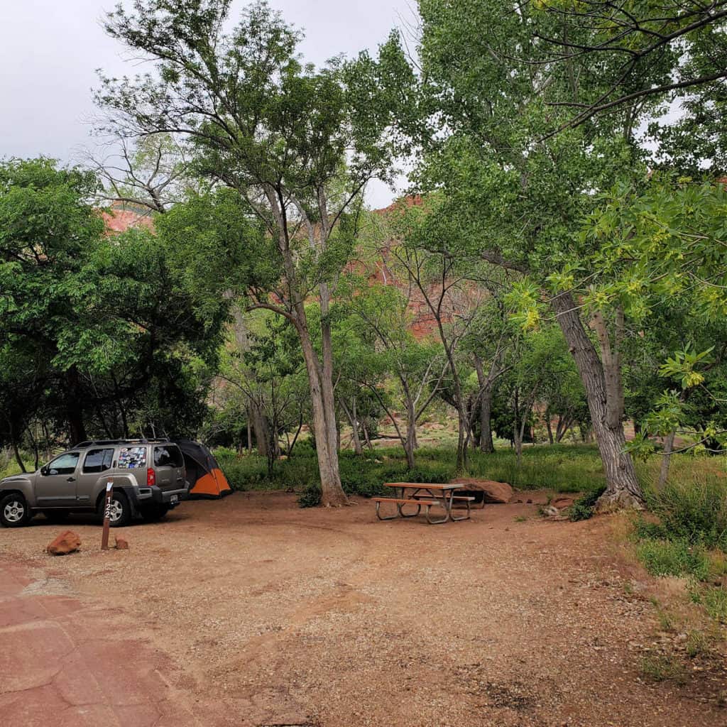 Campsite 122 South Campground Zion National Park