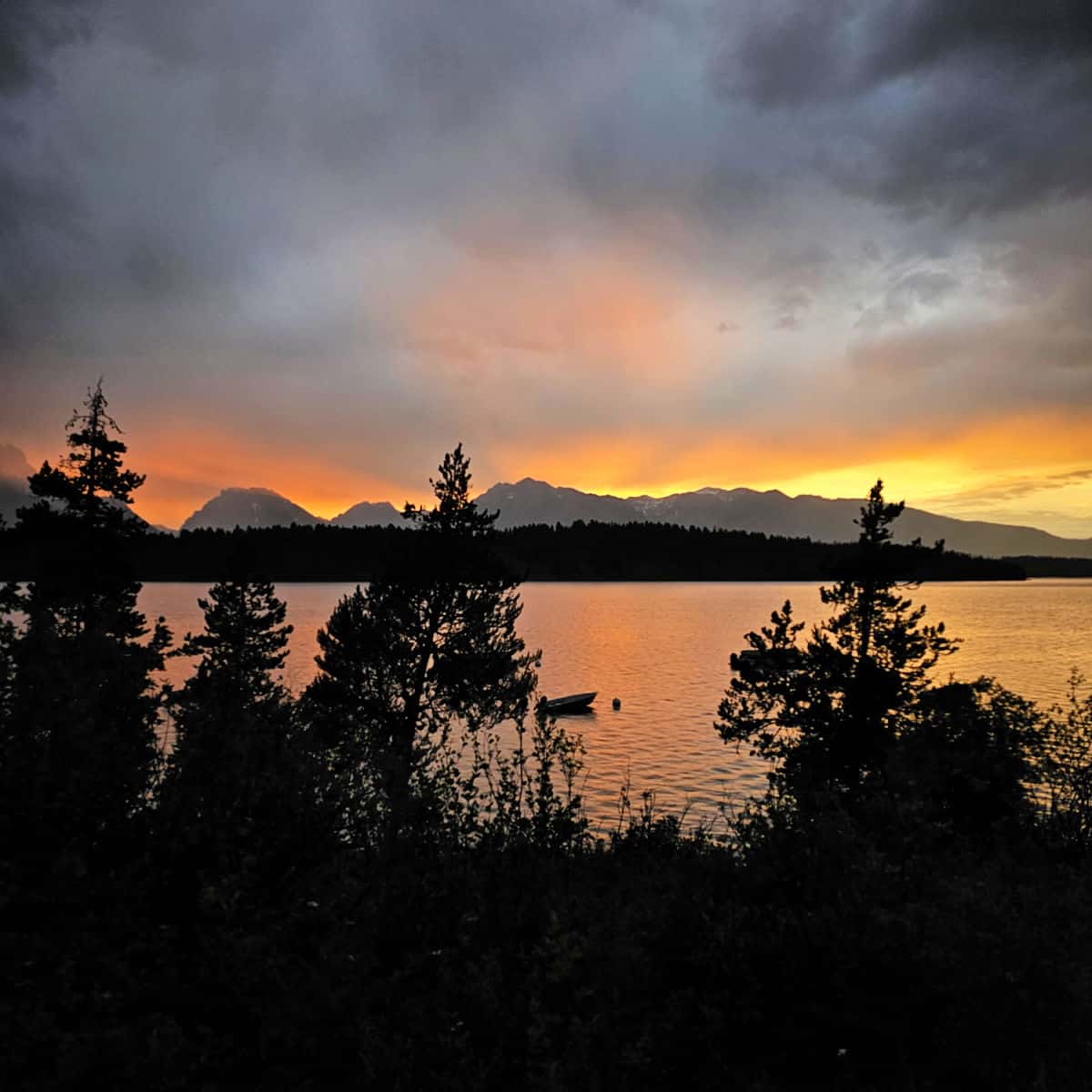 Sunset over Jackson Lake from Signal Mountain Lodge