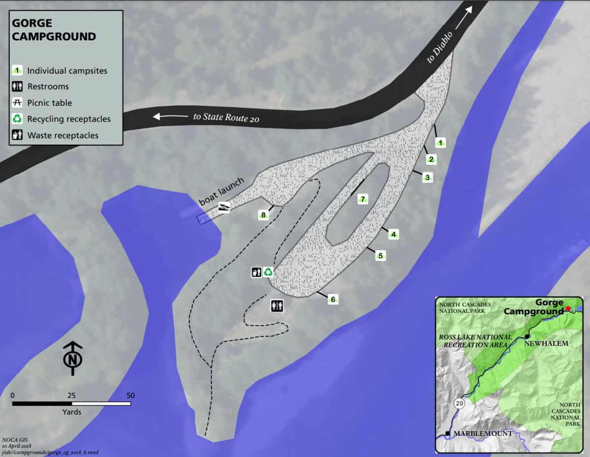 Gorge Lake Campground Map North Cascades National Park