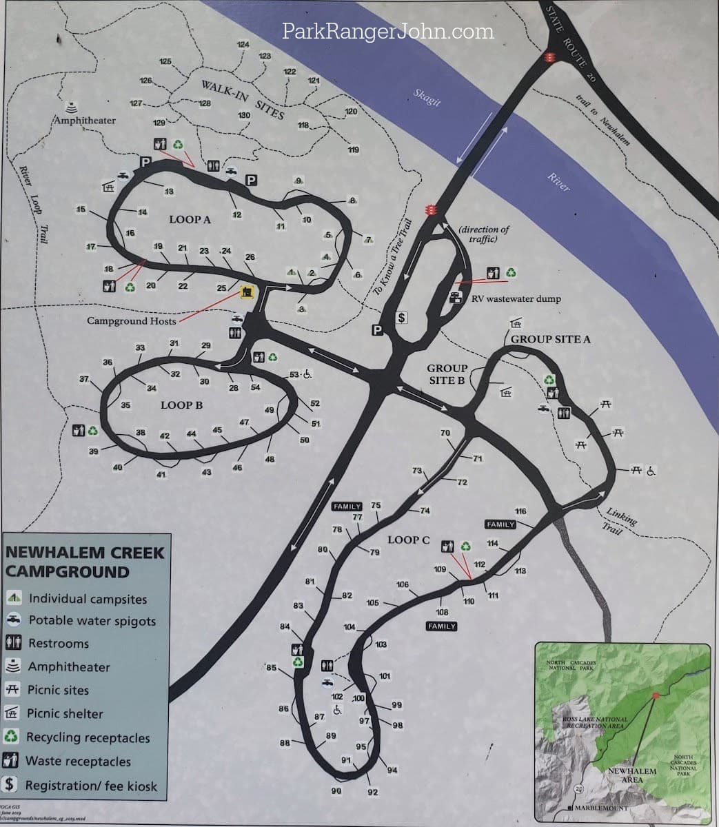 Newhalem Creek Campground Map