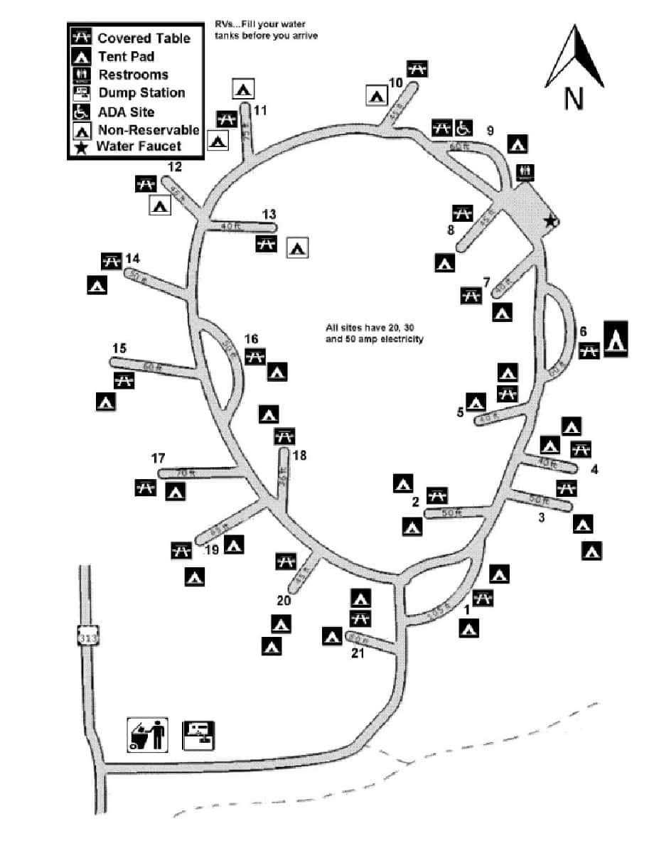Kayenta Campground Map
