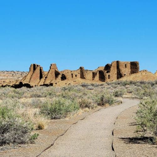 Trail leading to Pueblo Bonito at Chaco Culture National Historical Park