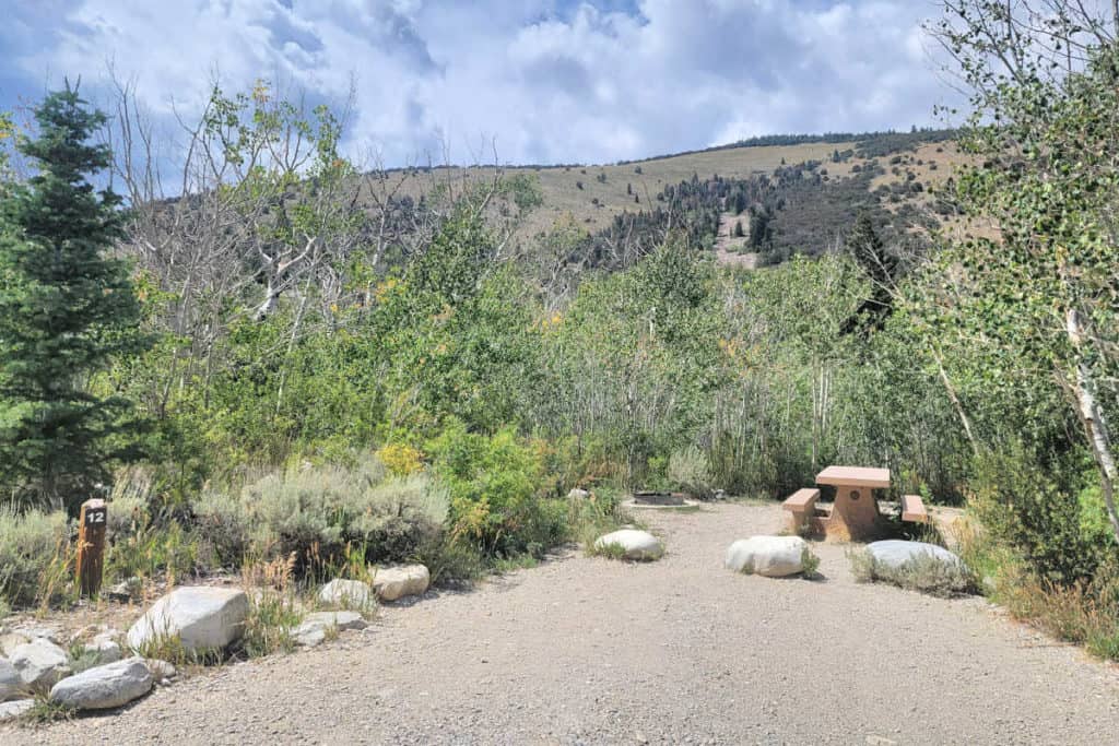 Campsite 12 Baker Creek Campground Great Basin National Park