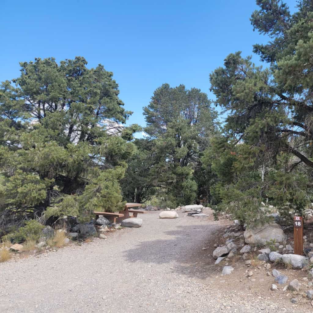 Campsite 18 Baker Creek Campground Great Basin National Park