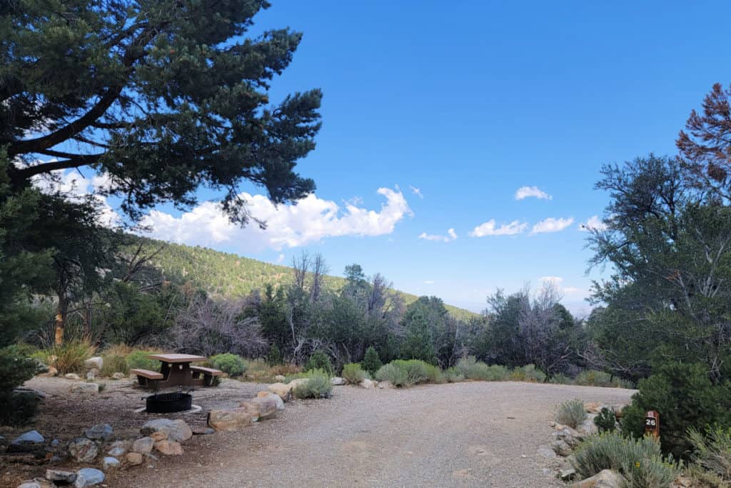 Campsite 26 Baker Creek Campground Great Basin National Park