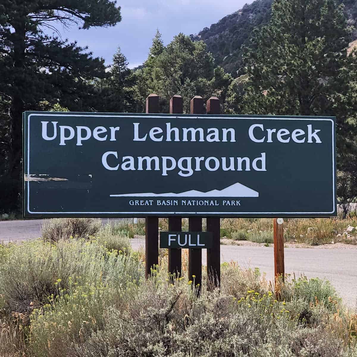 Upper Lehman Creek Camppground Entrance Sign