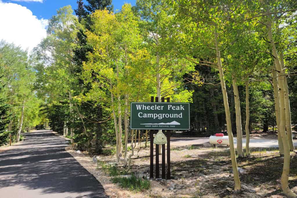 Wheeler Peak Campground Entrance Sign