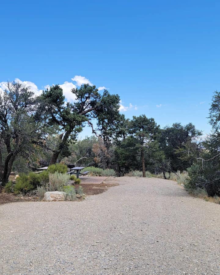 campsite in Grey Cliffs Campground Great Basin National Park