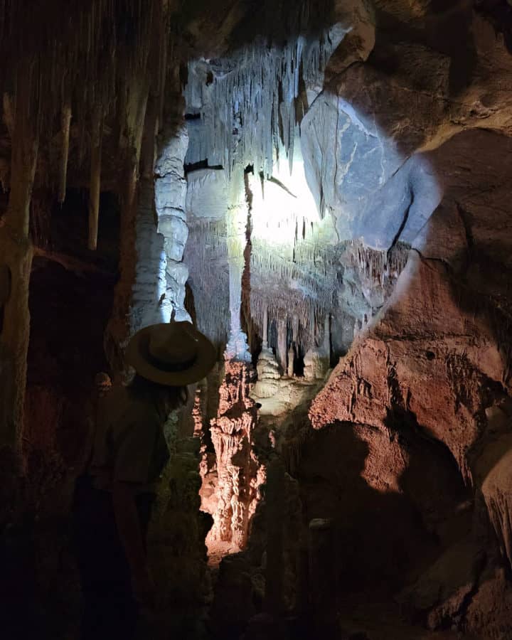 Photo of Park Ranger leading cave tour at Lehman cave at Great Basin National Park