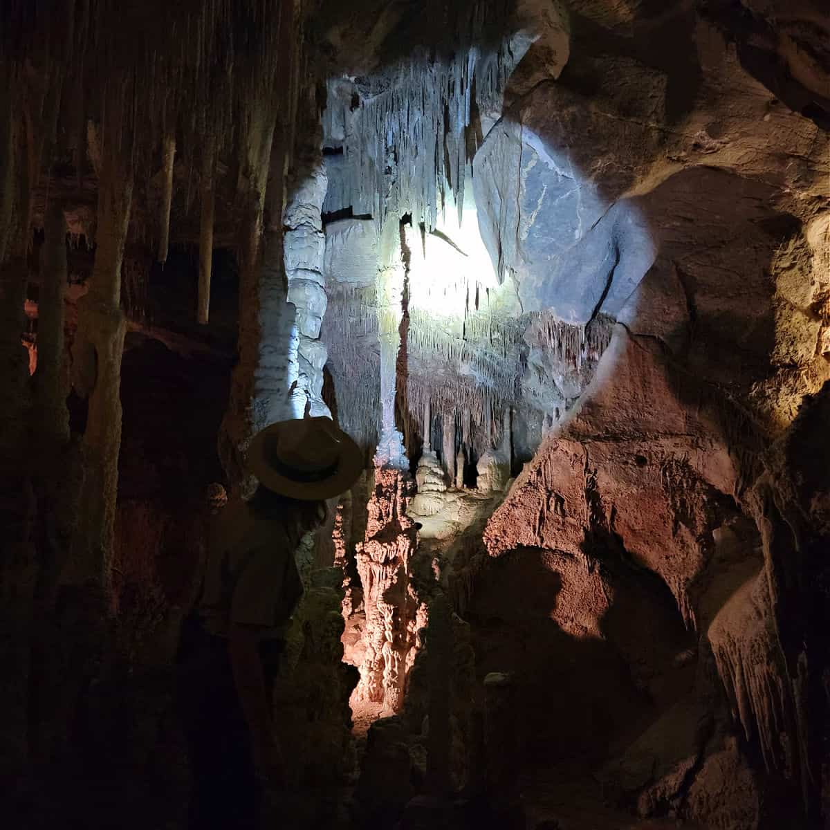 Photo of Park Ranger leading cave tour at Lehman cave at Great Basin National Park