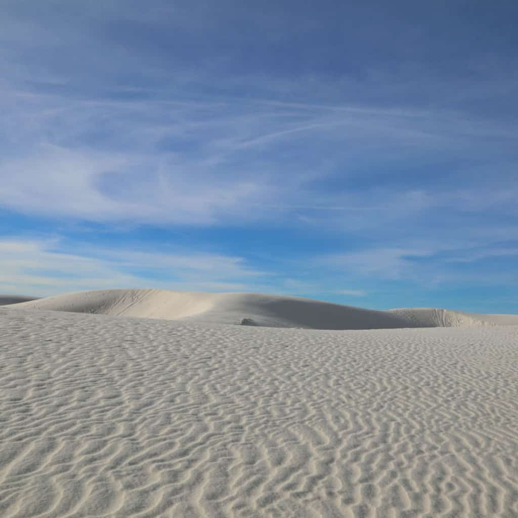 ripples in the sand at White Sands National Park in New Mexico