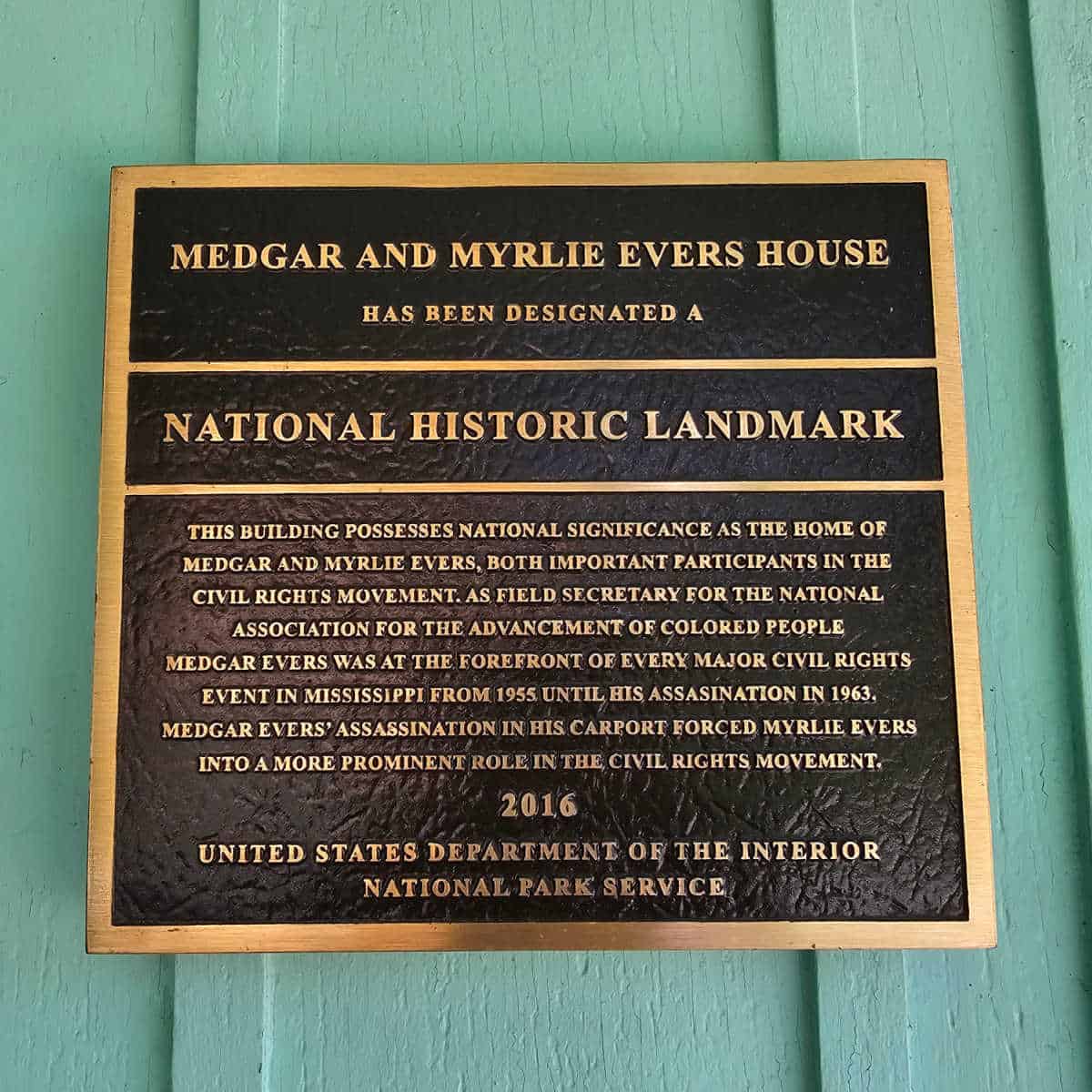 Medgar and Myrlie Evers Home designated as a National Historical Landmark