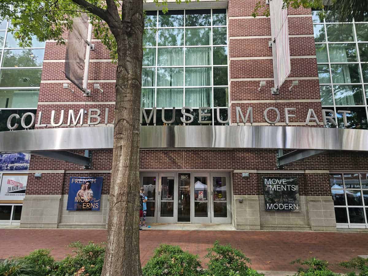 Columbia Museum of Art sign over the main entrance