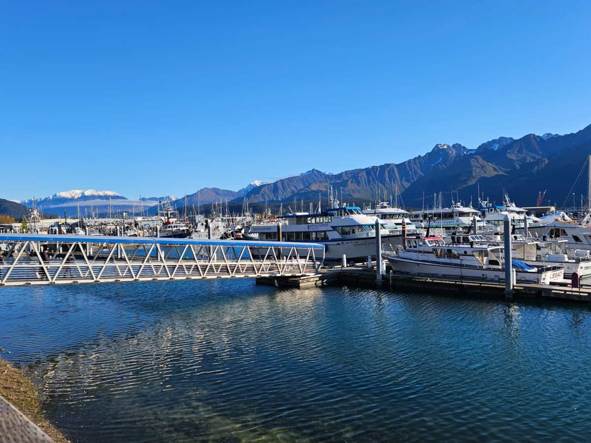 Kenai Fjords boats at Pier in Seward Alaska