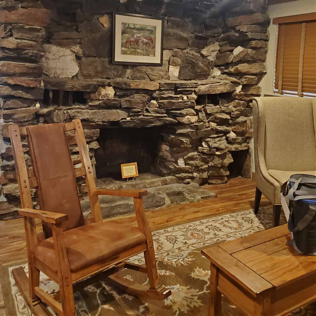 Fireplace in two Queen Bed Suite at Sierra Sky Ranch