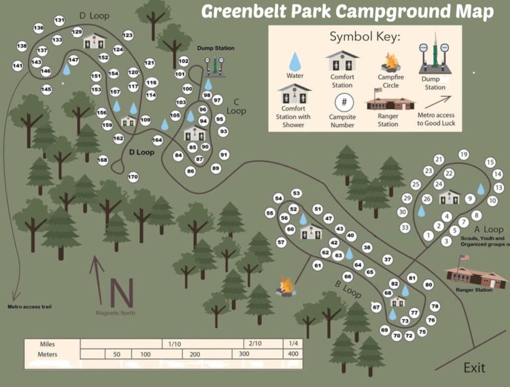 Greenbelt Park Campground Map