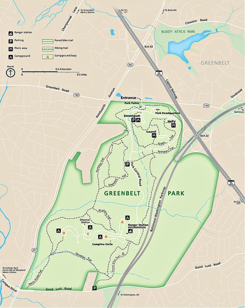 Greenbelt Park Map