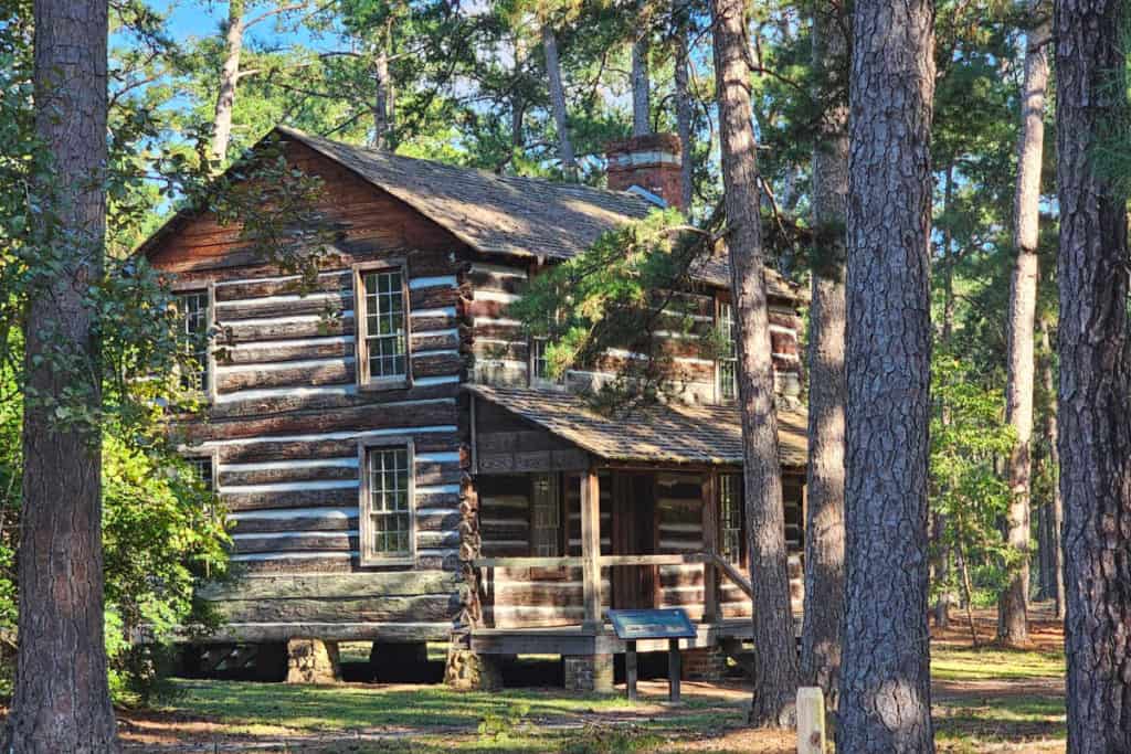 mid 18th century log cabin at Sesquicentennial State Park