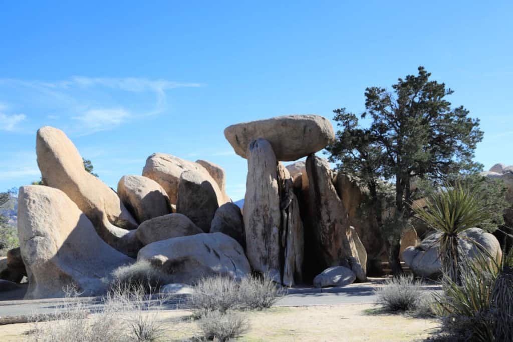 Boulders around a picnic table at Hidden Valley Dayuse Area