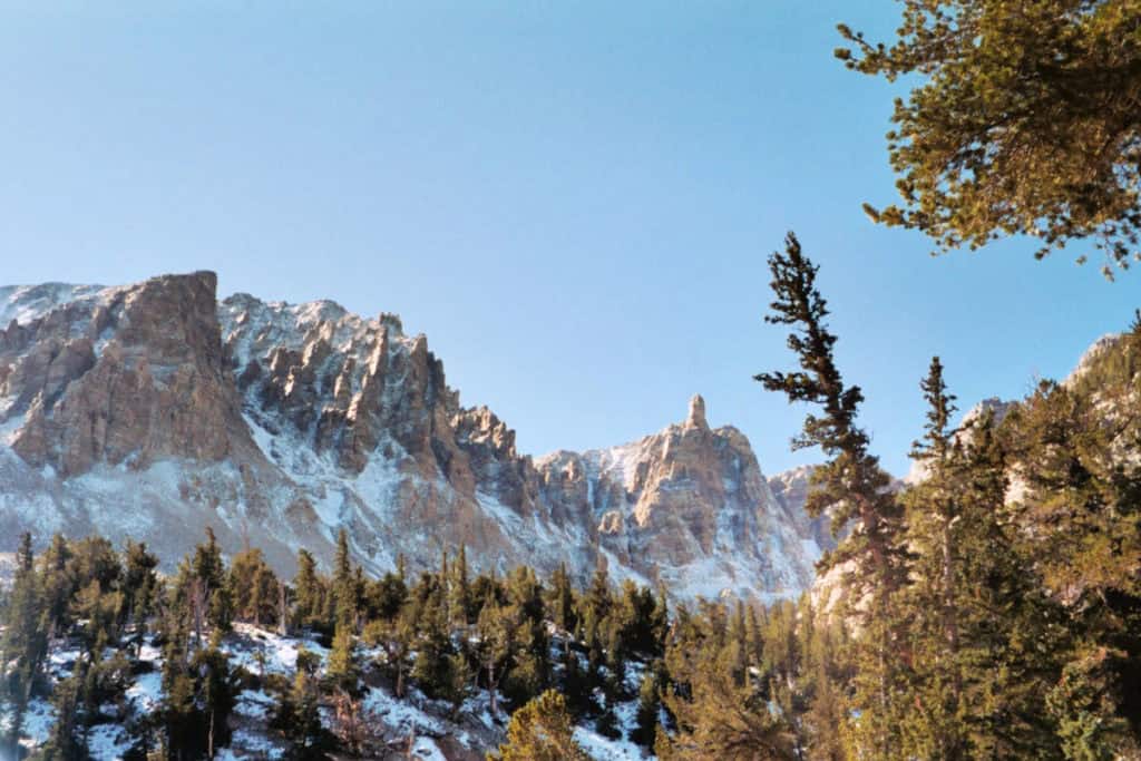 Snow on mountain tops at Great Basin National Park