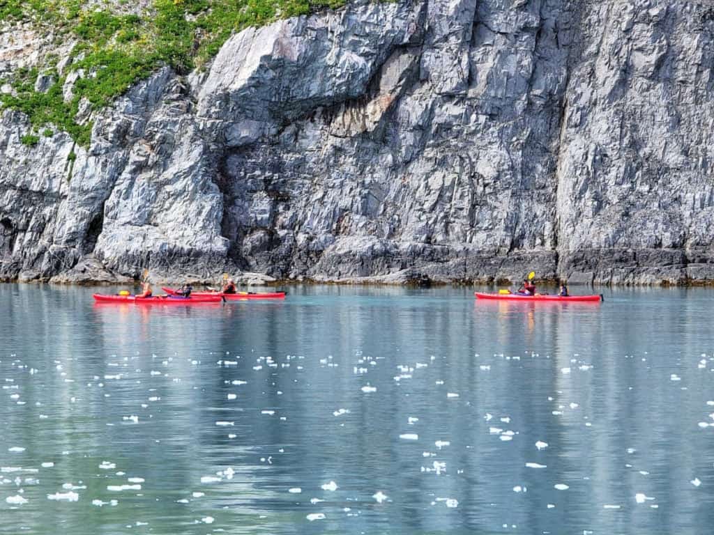 Kayaking in Aialik Bay in Kenai Fjords National Park Alaska