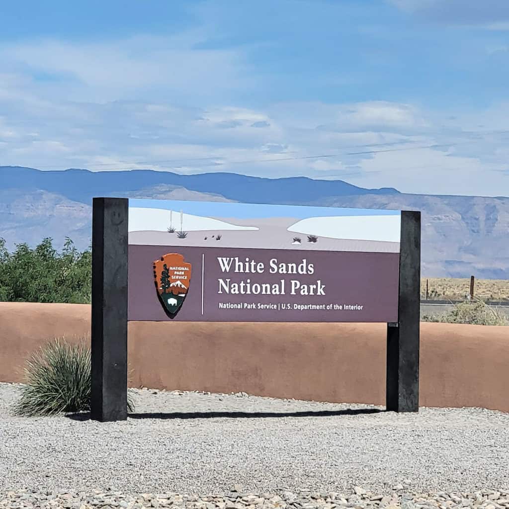 White Sands National Park entrance sign